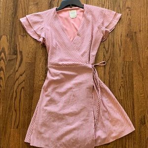 Flutter sleeve wrap dress